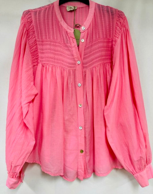 Bohemian cotton blouse LILIROSE pink