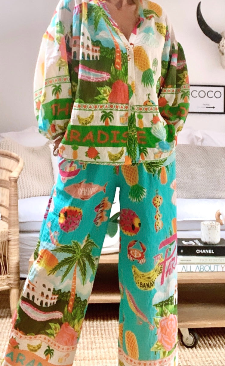 Ensemble pantalon/ blouse  TROPICANA