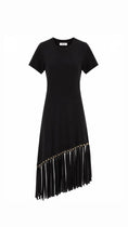 Load image into Gallery viewer, Robe Midi Franges Asymétrique CHEYENNE western Chic
