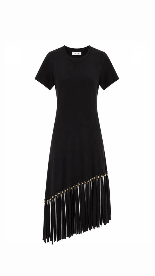 Robe Midi Franges Asymétrique CHEYENNE western Chic