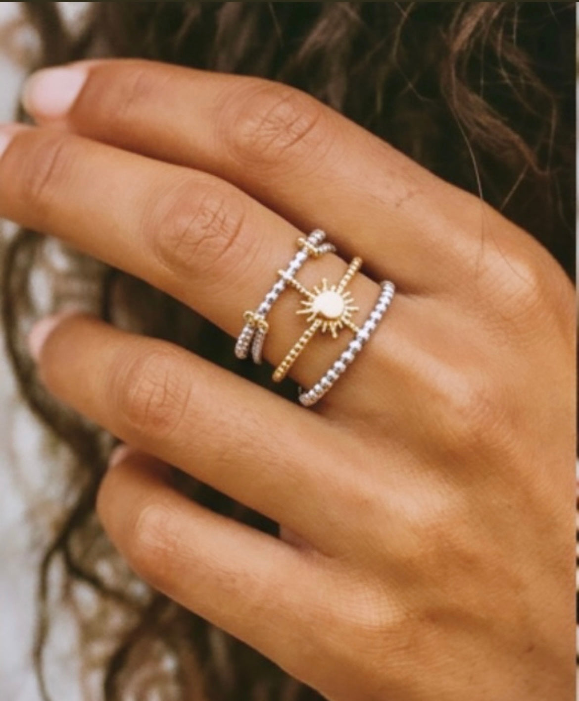 Bague LUNA Gypsy Bohème | Acier Inoxydable Réglable - Multirang