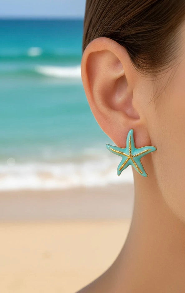 Boucles d'oreilles Étoile de Mer LOLA – Bijou Boho Chic Plage & Été💫🌙