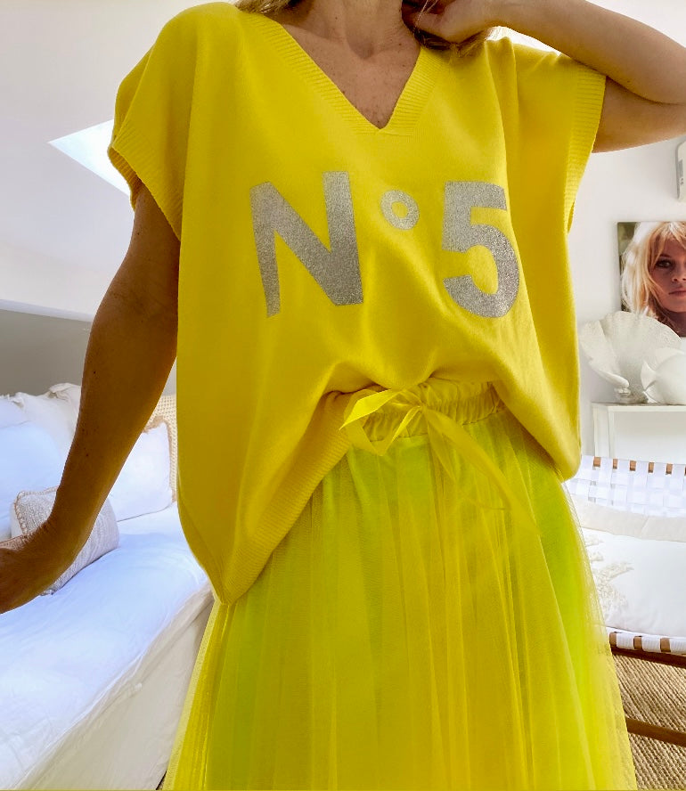 Neon yellow tulle skirt NINI 2 sizes