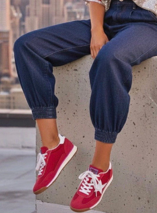 Baskets HUDSON – Sneakers Rouges Étoile Femme Style Rétro♥️