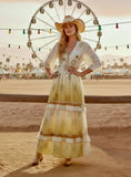 Cargar la imagen en la vista de la galería, Robe Longue CARMEN | Bohème COACHELLA Tie & Dye - Perles & Sequins✨🌙
