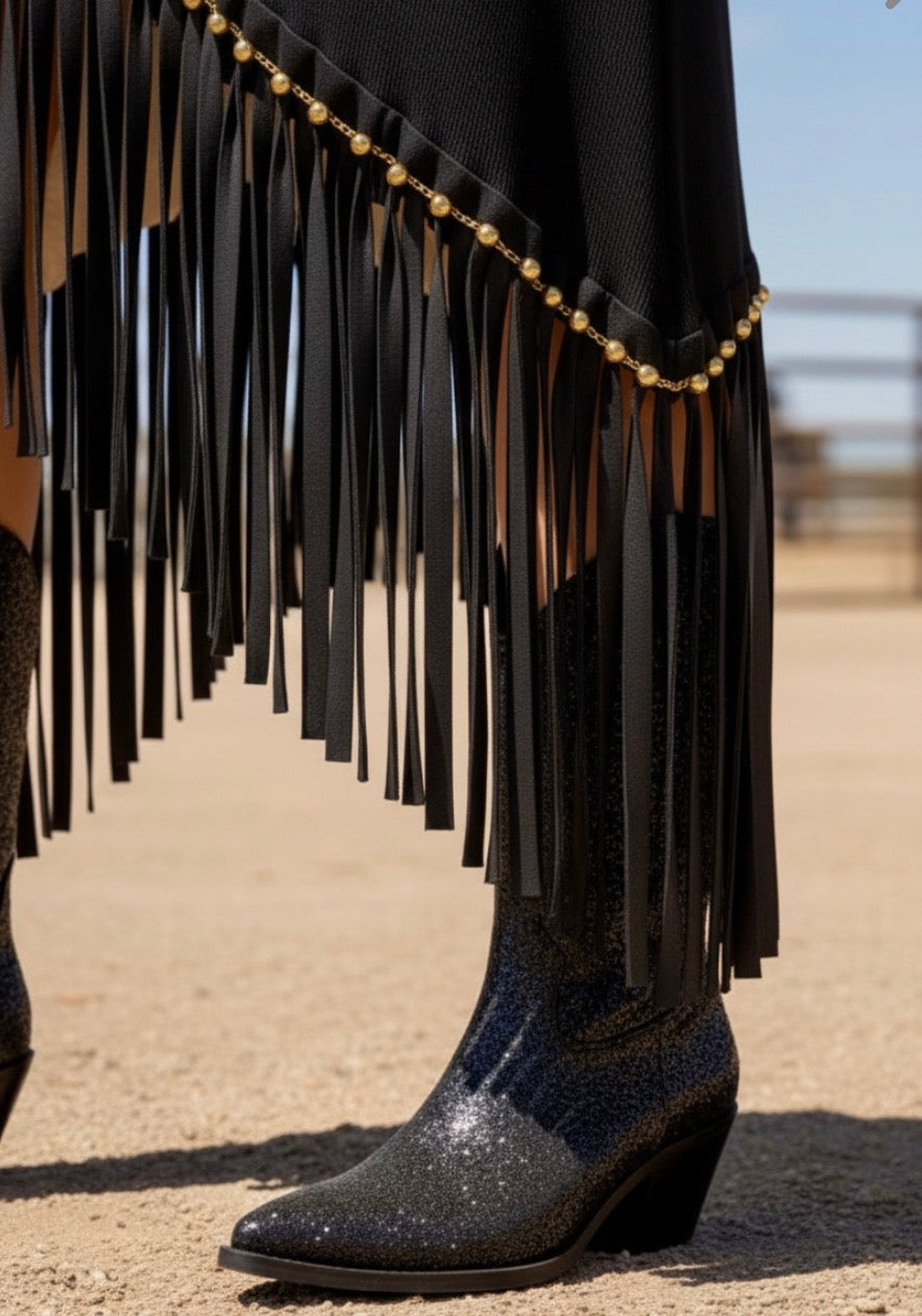 Robe Midi Franges Asymétrique CHEYENNE western Chic