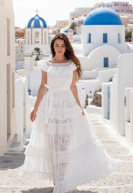 Robe bohème blanche ESMERALDA