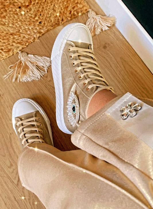 MIRO gold high-top sneakers