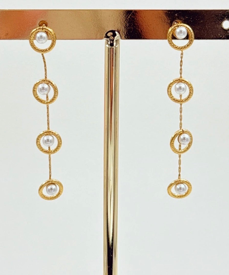 Boucles d'Oreilles Cascade de Perles PARIS – Bijou Chic