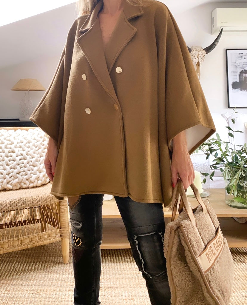 Manteau court évasé VICKY camel