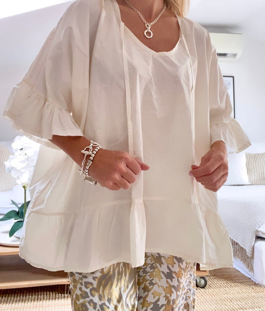 MOLY ecru bohemian blouse tunic