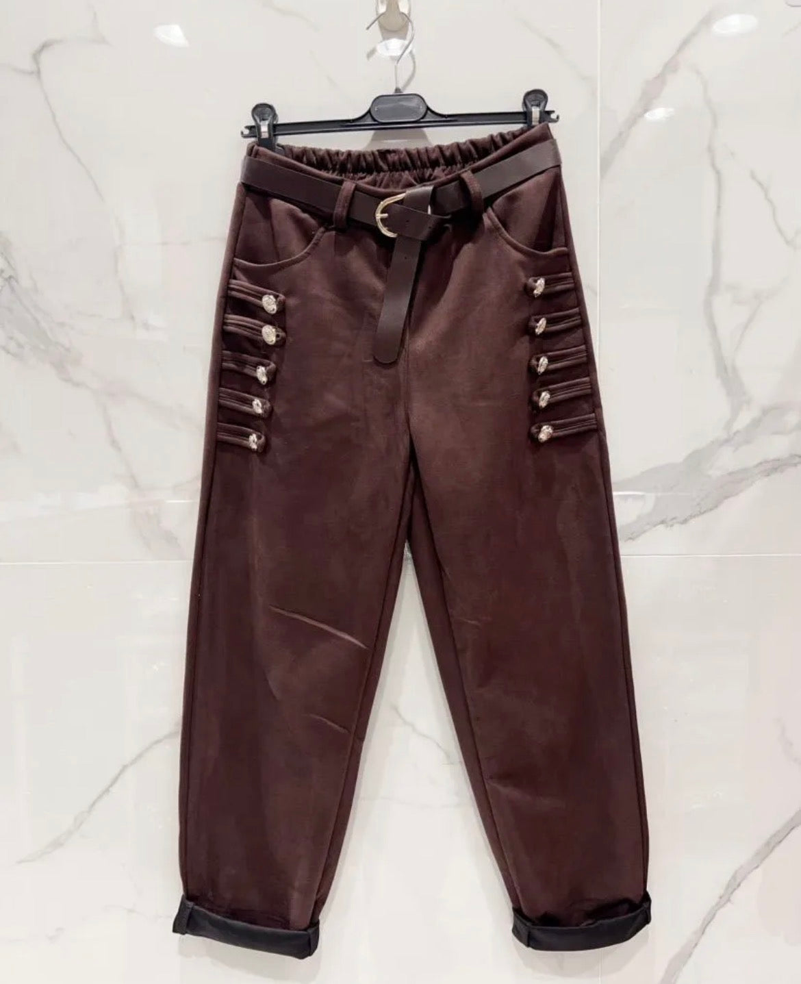 Pantalon Caporal – Effet Daim  & Boutons Officiers