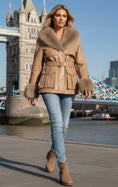 Load image into Gallery viewer, Veste Parka Fausse Fourrure MERYL – Effet Cuir Beige
