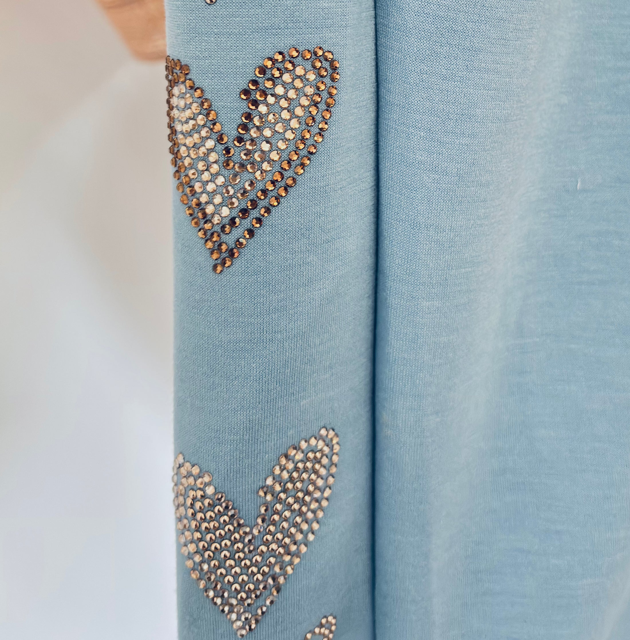 Pantalon SANTA cœurs argentés