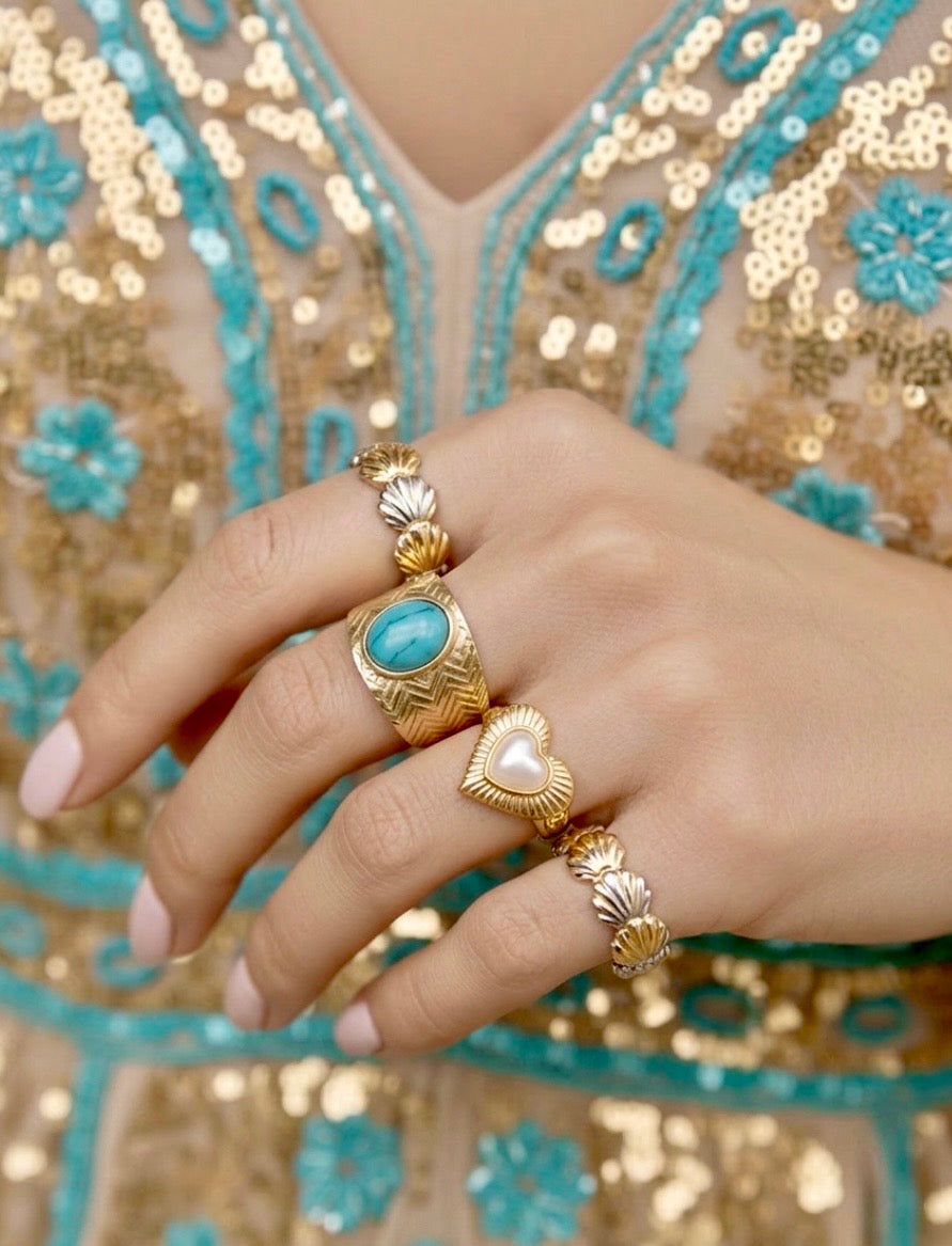 Bague Coquillages Or & Argent INDIRA | Style Gypsy Bohème🐚