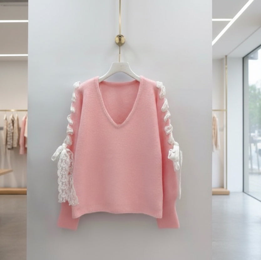 Pull ruban dentelle JADE