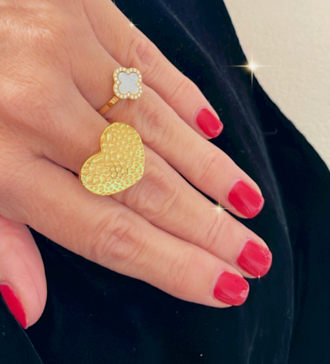 Bague PAOLA cœur martelée