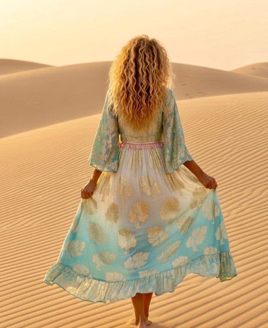Robe Longue Lamé ORIANA ✨ Robe Princesse Mille et Une Nuits