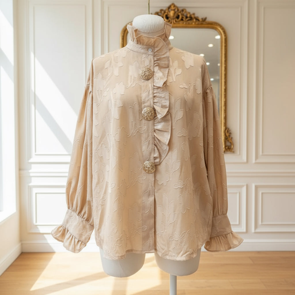 Chemisier satiné nude LILOU