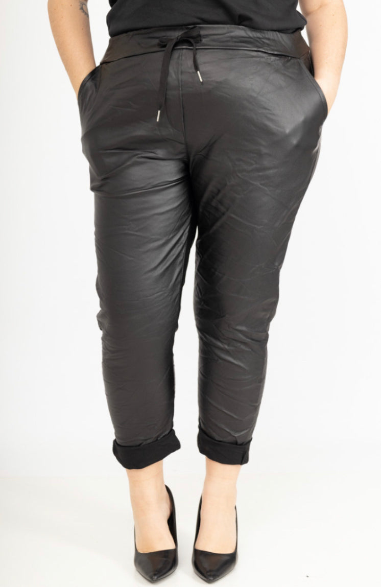 Pantalon simili cuir noir PILI 2 tailles