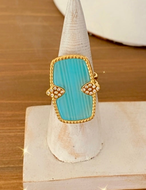 SANA turquoise mother-of-pearl ring