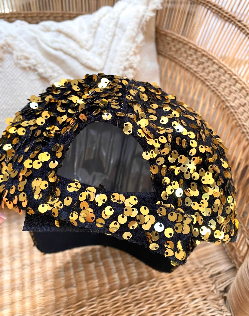 LISA gold glitter cap