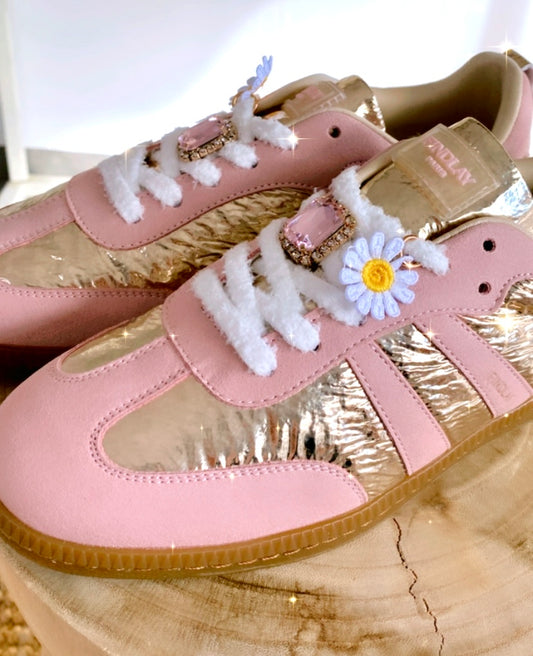 Baskets rose/or strass VALENTINA