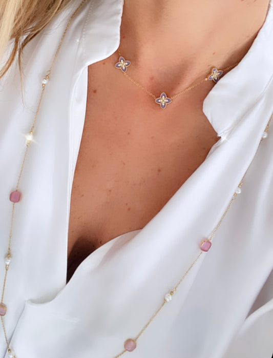 SWEET pearly and pink pearl necklace