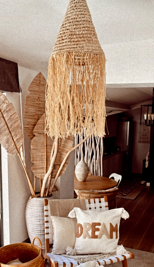 Abat jour paille et raphia MARRAKECH