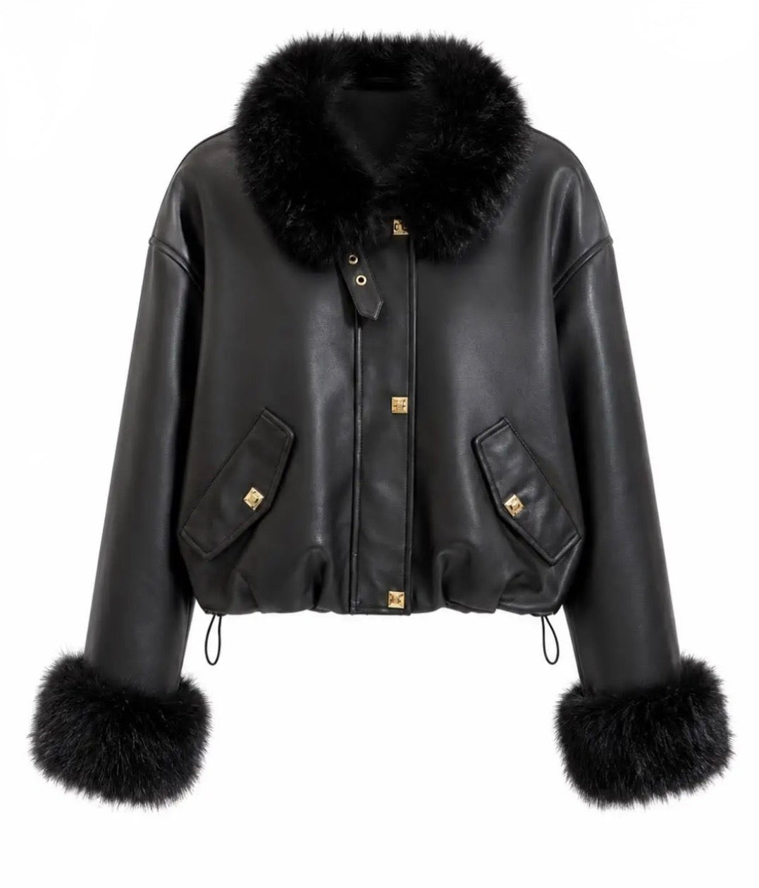 Blouson Effet Cuir & Fausse Fourrure VALENTINA