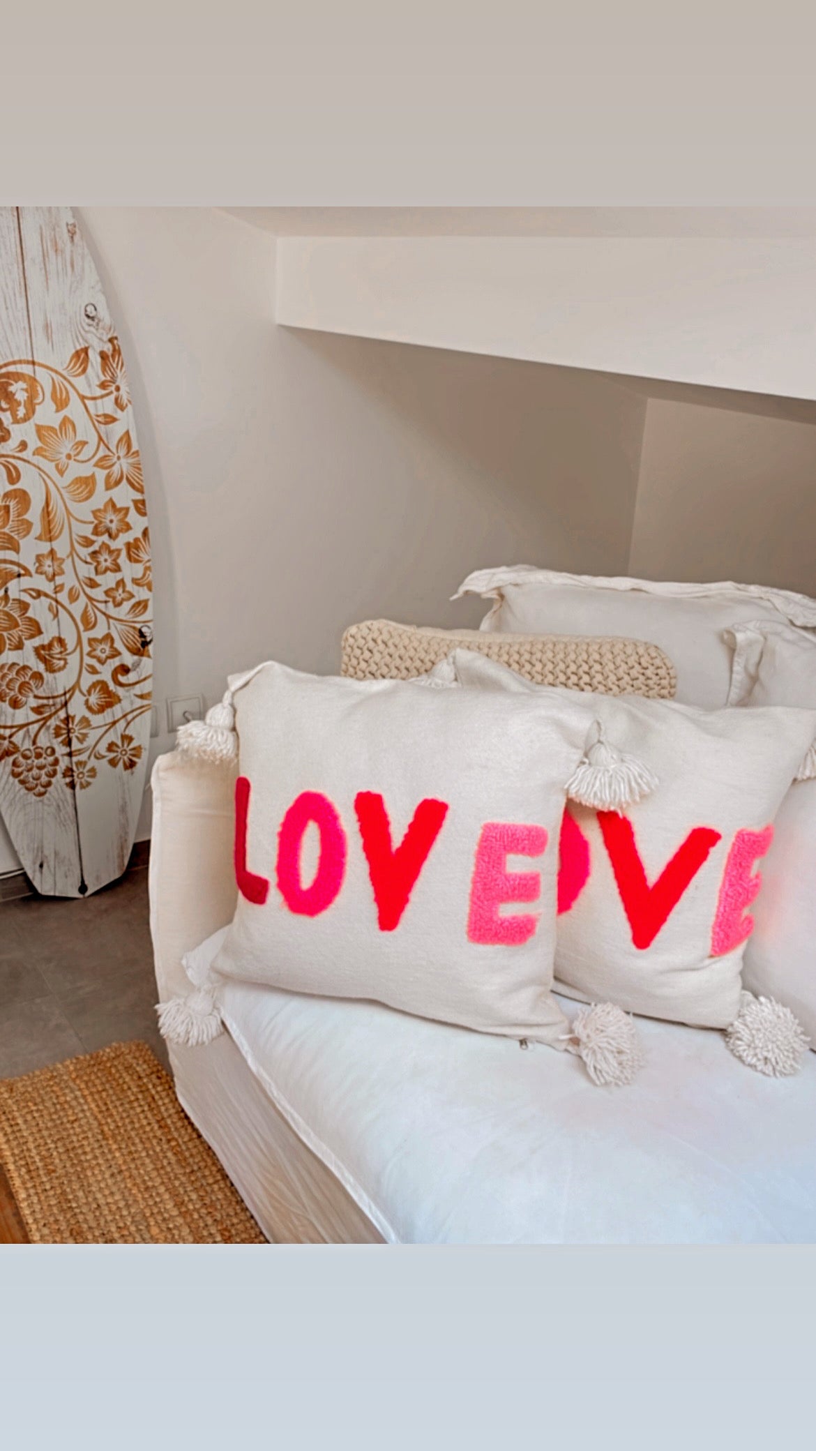 Housse de coussin en laine LOVE