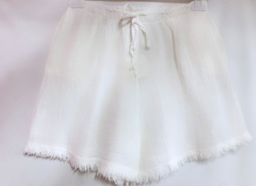 Short lin/coton blanc pur MARYLINE