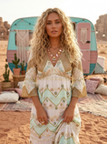 Load image into Gallery viewer, Robe Longue Sequins Dorés Style Manoush – Bohème 🌙
