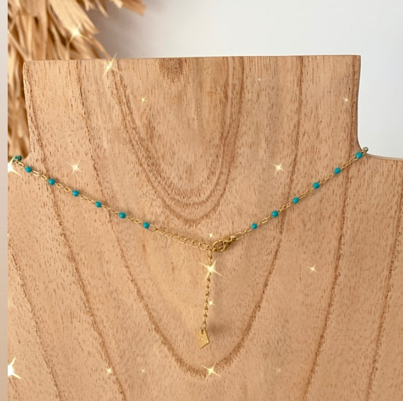 Collier boules turquoises  MESSI