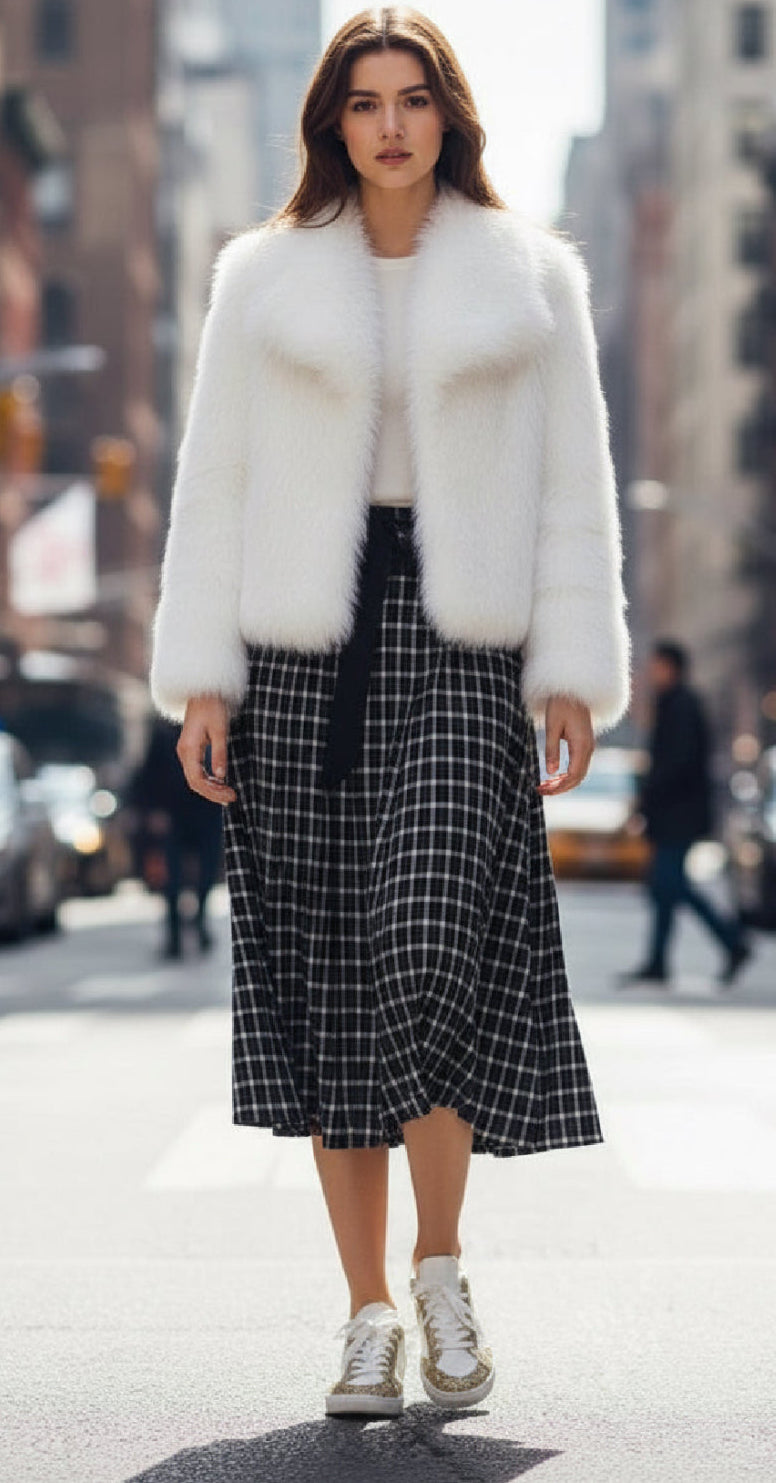 Veste fausse fourrure blanche SNOW