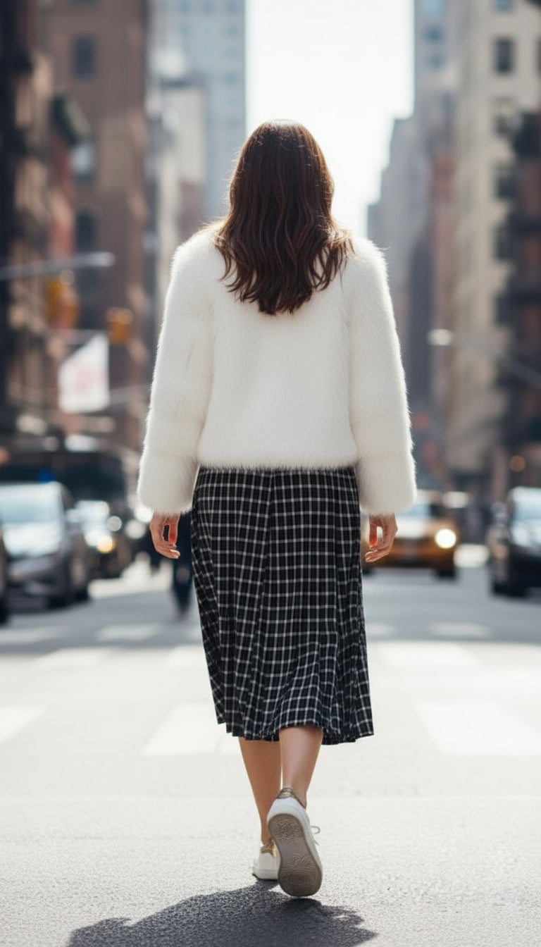 Veste fausse fourrure blanche SNOW