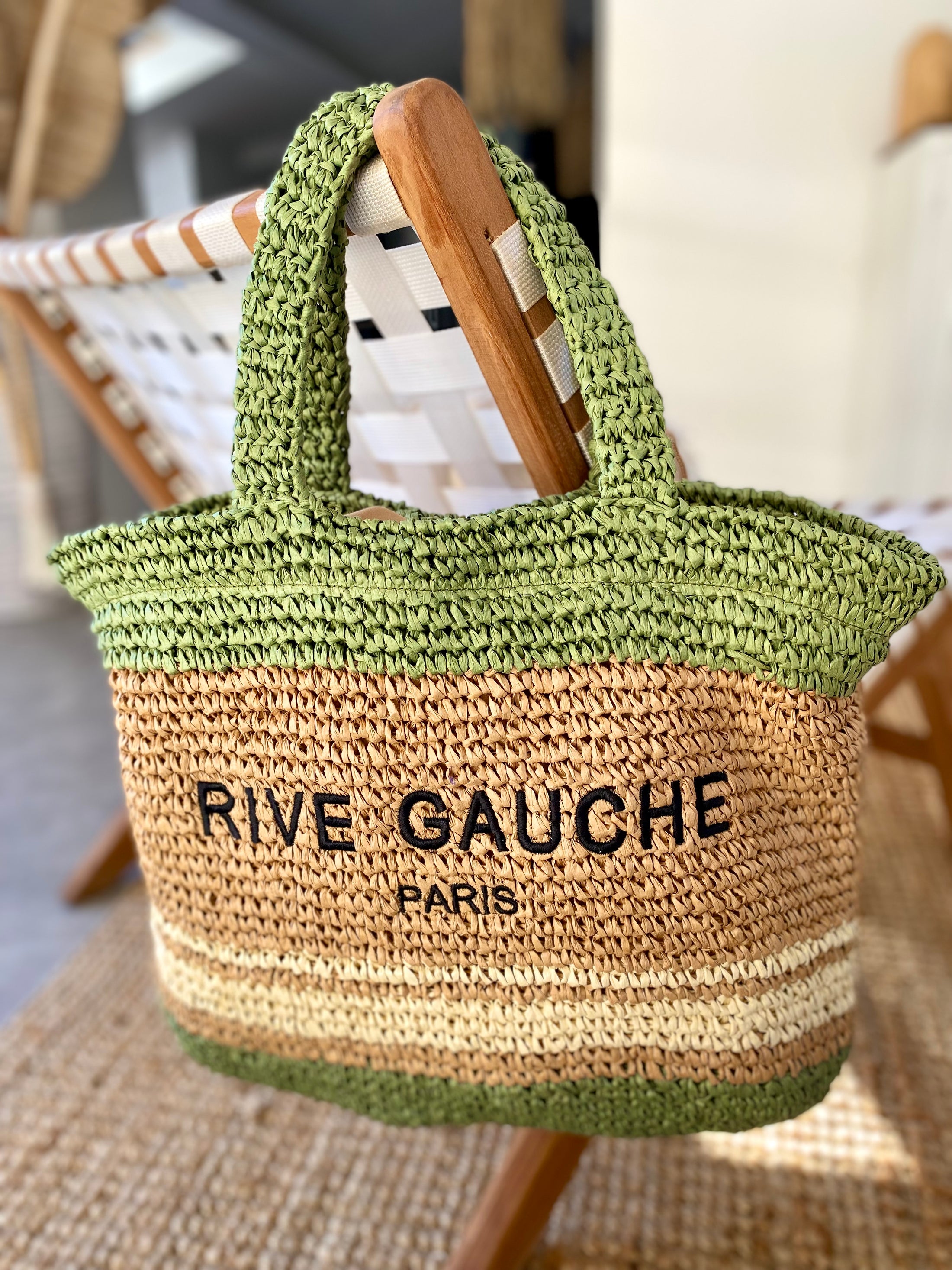 Grand Sac cabas kaki Rive gauche DEAUVILLE