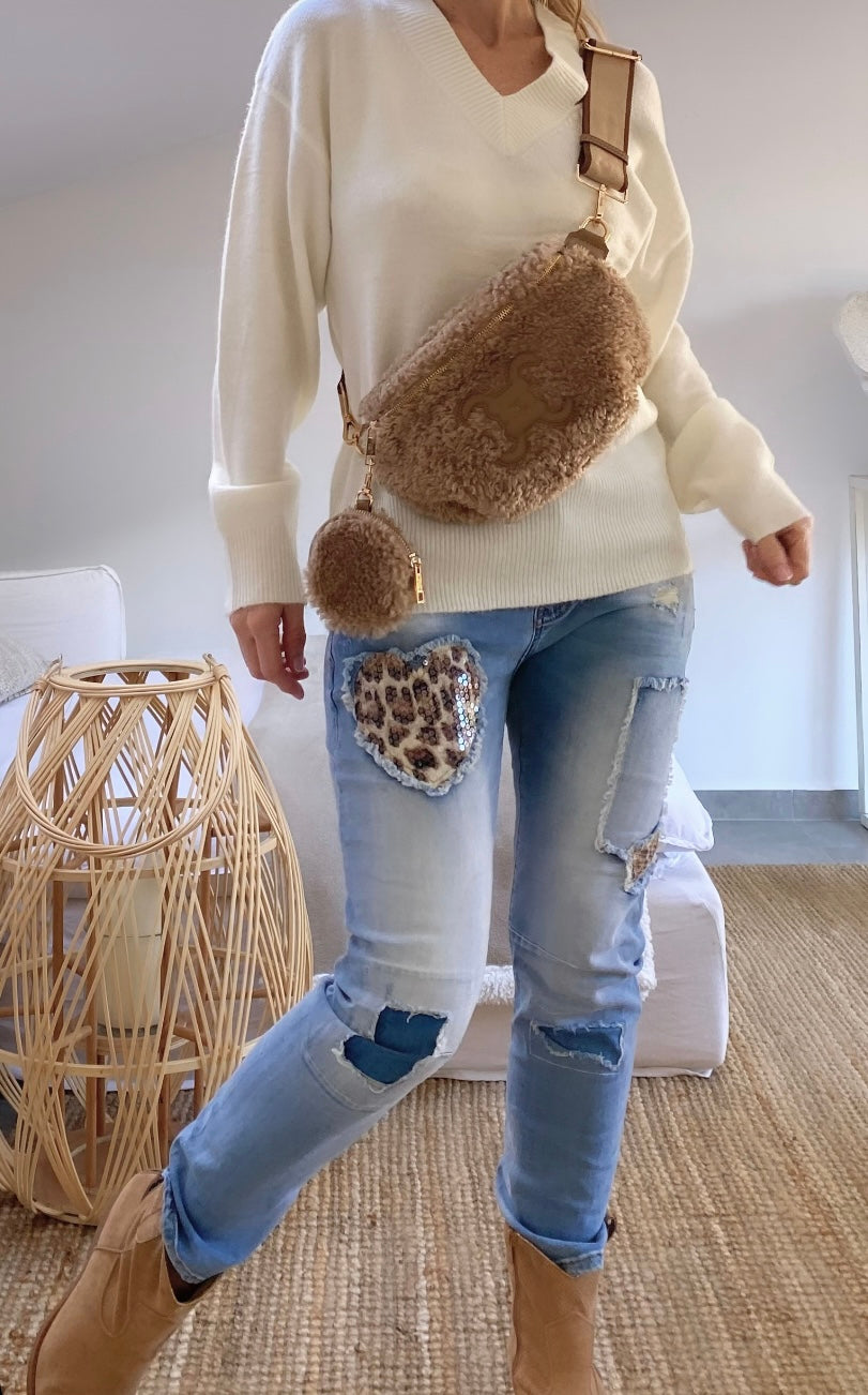 Jean used coeurs leopard LEO