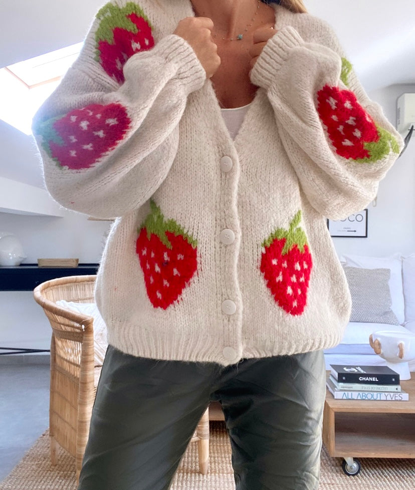 Gilet maille FRAISE