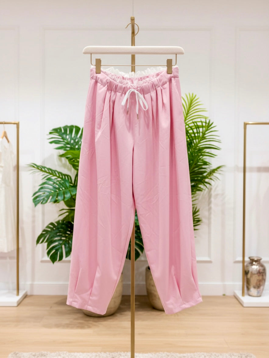 Pantalon rose et dentelle LOUNA
