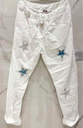 Charger l'image dans la visionneuse de la galerie, Pantalon blanc grande taille etoiles ELOISE
