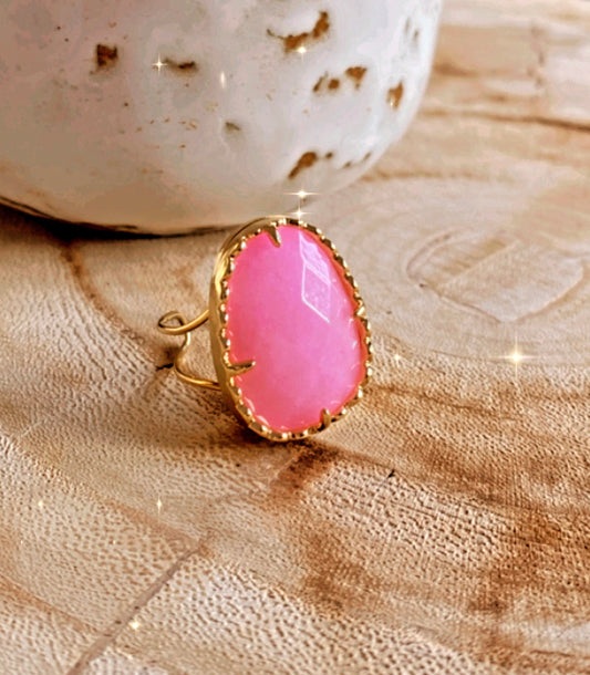 Bague pierre rose ROSE