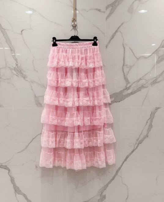 Jupe dentelle à volants MINDY