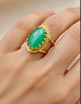 Load image into Gallery viewer, Bague pierre verte BOSTON💚
