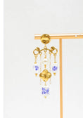 Charger l'image dans la visionneuse de la galerie, Boucles d'Oreilles FIDJI – Bijou Bohème Doré Effet Porcelaine 🌺
