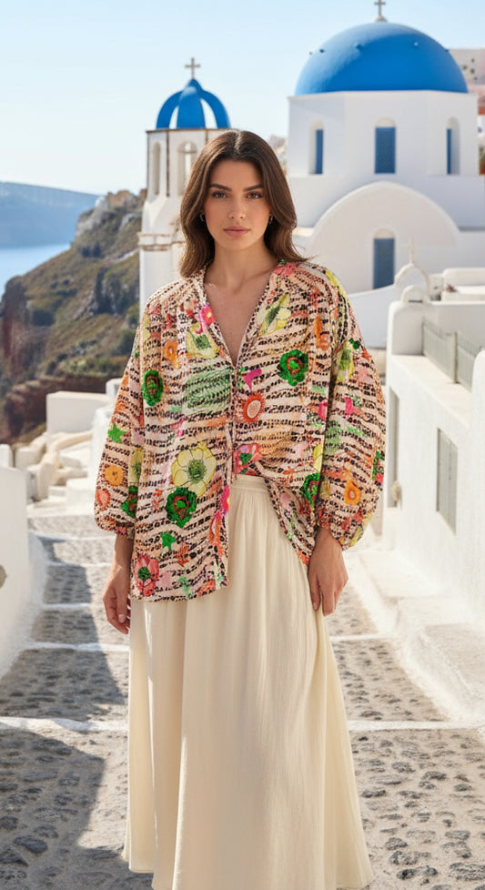 Blouse fluide  ZOA imprimé ISLAND