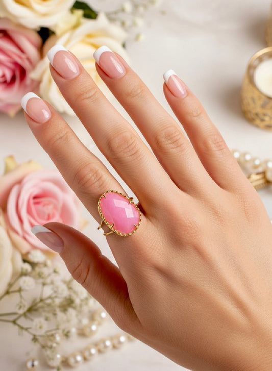 Bague pierre rose ROSE