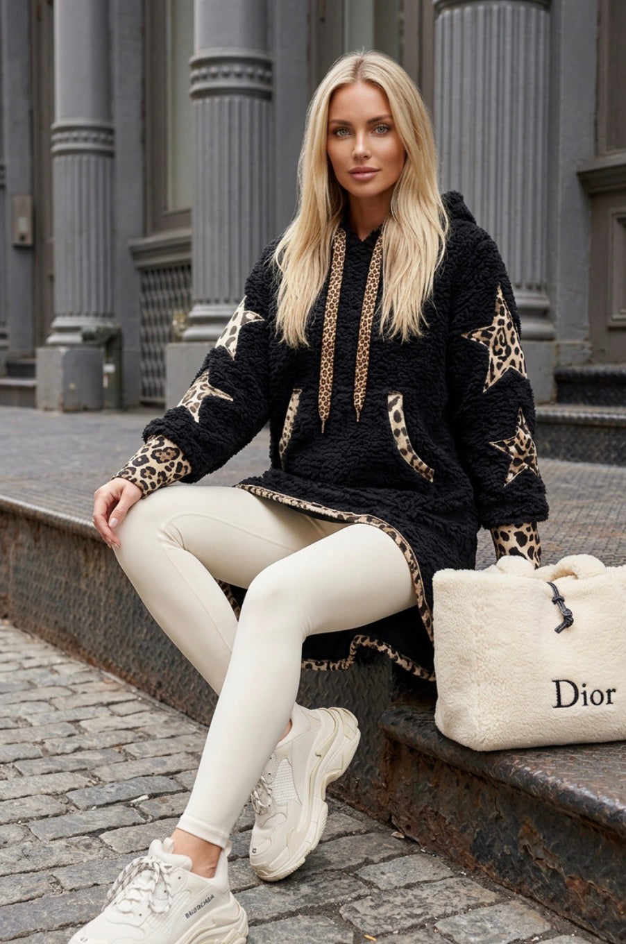 MARGOT – Sweat moumoute oversize & étoiles léopard (Copie)