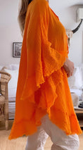 Load image into Gallery viewer, Tunique poncho coton mandarine MYKONOS
