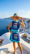 Cargar la imagen en la vista de la galería, Ensemble Top & Jupe Sardines | Bleu Turquoise Esprit Santorin
